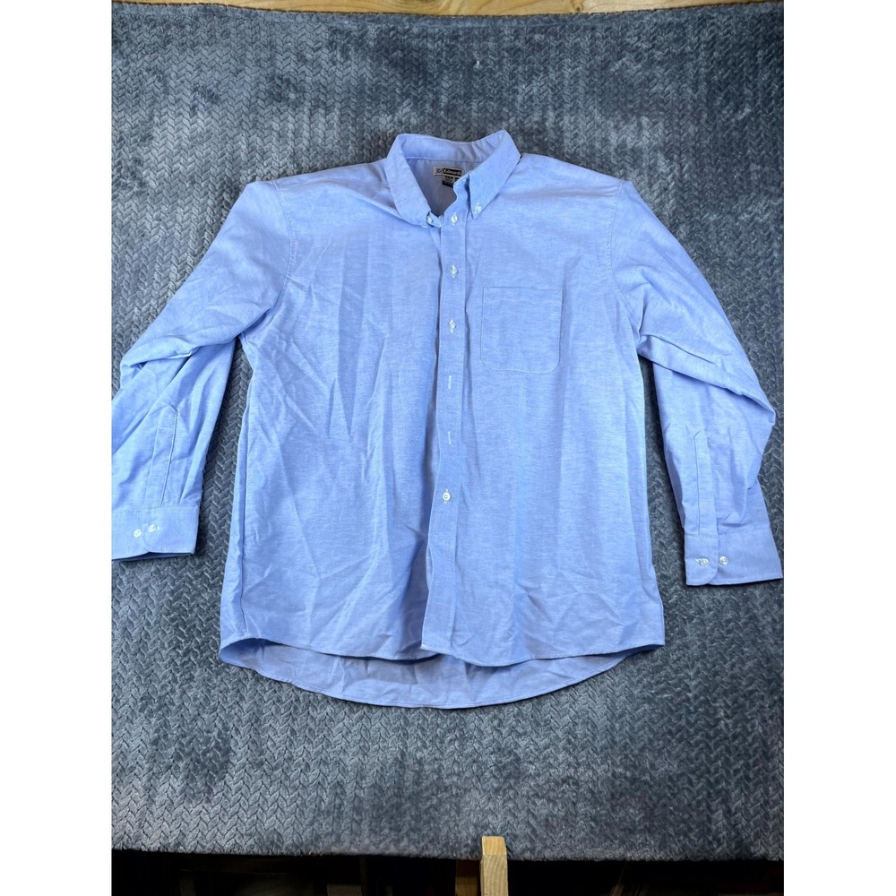 Edwards Dress Shirt Mens XL Blue Wrinkle Resistant Oxford Career Formal Business